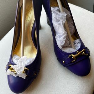 Coach Desaree Leather Ultraviolet Heel Pumps